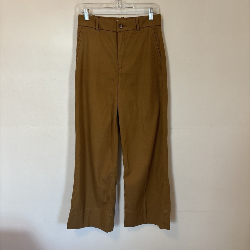 NEW Spanx St. Crop Wide Leg 2.0 Pants Tan Brown Stretch Medium High Rise